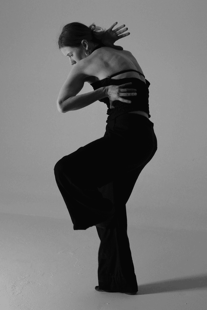Studio editorial portrait standing pose